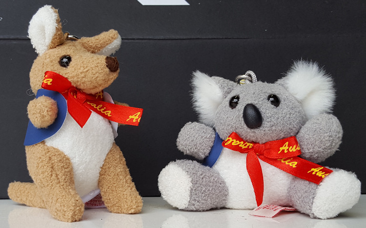 Promotional kangaroo koala toys with keyrings