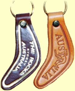 Leather boomerang key rings