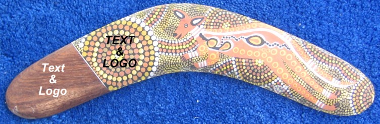 Corporate boomerang Aboriginal art with your logo