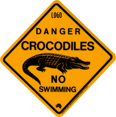 Corporate crocodile road signs
