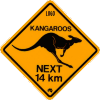 Corporate road sign - kangaroo