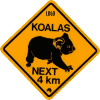 Corporate road sign - koala