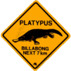 road sign -  platypus
