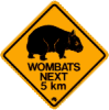 road sign - wombat