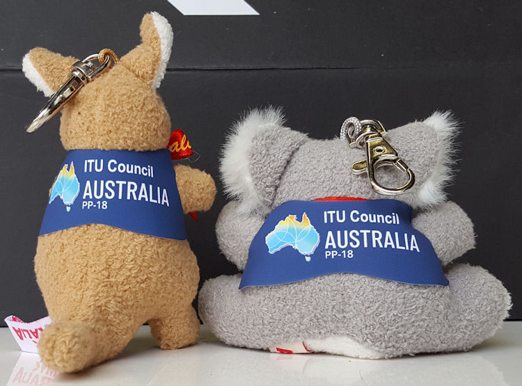 Give-away kangaroo koala keyrings toys