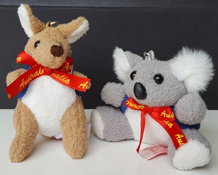 Corporate kangaroo koala keyrings toys